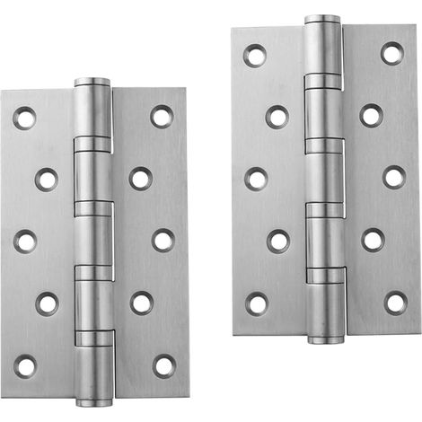 Qrity 4 Pièces Charnière Fenêtre Charnière 100mm Porte de l'armoire Charnières Connecteurs en Acier Inoxydable 4" Roulements à Billes Avec Vis, argent (1/5)