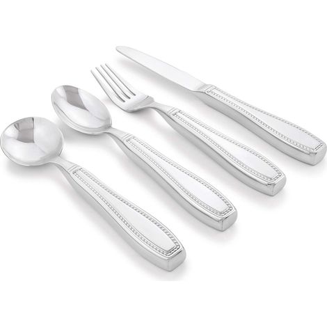Set mit 4 beschwerten Edelstahl-Essbestecken für Menschen mit Tremor, Esshilfe, bessere Kontrolle und Stabilität (1/4)