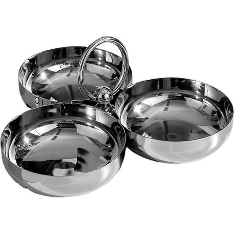 Dreiteiliges Edelstahl-Serviertablett für Vorspeisen und Snacks (1/5)