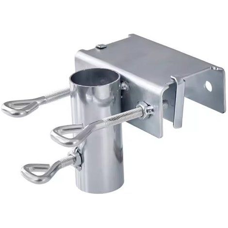 Supporto regolabile per ombrellone da tavolo, ringhiera e barca da pesca – Acciaio zincato, diametro massimo di serraggio 4,8 cm, adatto per aste di ombrellone fino a 3,6 cm (1/5)