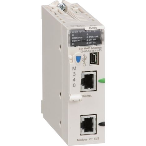 Modulo processore M340 - Max 1024 I/O digitali + 256 analog - Modbus - Ethernet - BMXP342020