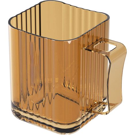 Tasse De Brosse à Dents 2 en 1, Type De Bande Transparente, Tasse De Bain De Bouche Polyvalente D'apparence Moderne pour Salle De Bain (1/5)