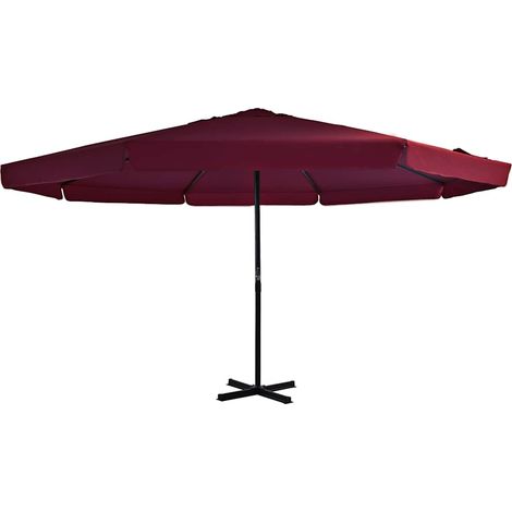 Parasol de Jardin d'Extérieur avec Mât en Aluminium et Manivelle Rouge Bordeaux 500 x 300 cm - PANGIVO (1/5)