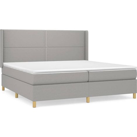 Maison Exclusive - Cama box spring con colchón tela gris claro 20