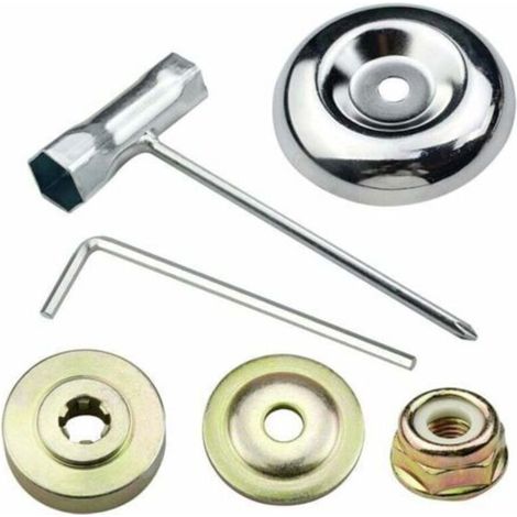 6 Morceaux Kit Ecrou Tete Debroussailleuse Universelle Kit Fixation écrou Lame Boîte, Pour Tondeuse à Gazon Tondeuse Débroussailleuse (1/5)