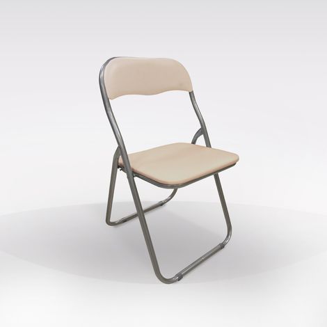 SEDIA PIEGHEVOLE IN METALLO E PVC SABBIA (1/4)