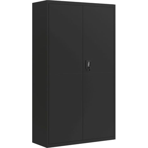 Mobiliario de oficina cajoneras 4 baldas regulables 105 x 40 x 180 cm en acero negro DEC024584