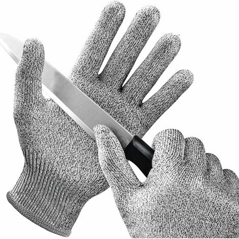 Gants Résistants Aux Coupures,1 Paires,Gants De Sécurité pour La Protection des Mains dans La Cuisine,Écaillage D'huîtres,Traitement des Filets De Poisson,Tranchage Mandoline,Découpage Vian,22cm (1/5)