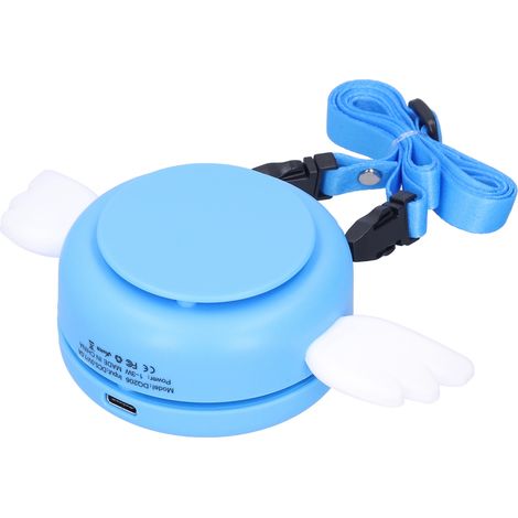 Verstellbarer, per USB aufladbarer, tragbarer elektrischer Ventilator, blattloser Nackenventilator für den Innen- und Außenbereich, Blau (1/5)