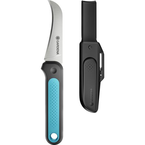 Gardena VeggieCut Schere – sichelförmige Klinge aus rostfreiem Edelstahl – präzise Schnitte für dickes Gemüse – ergonomischer ErgoTec-Griff (1/5)