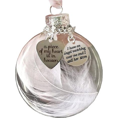 Ornement De Noël - Boule En Forme De Plume D'Ange - Décoration À Accrocher Sur Arbre De Noël Fenêtre Porte - Lot De 1 (1/5)