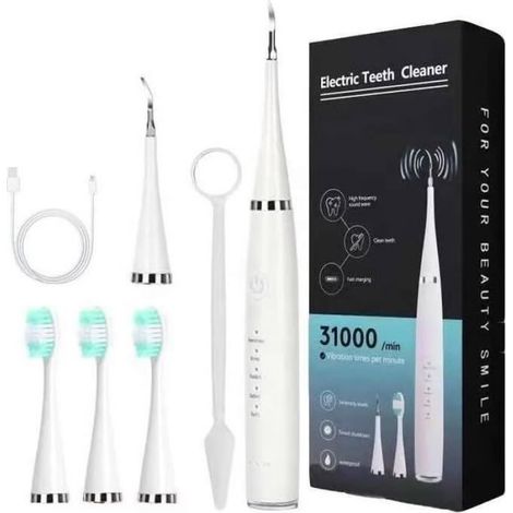 Brosse À Dents Électrique - 31000 Vibrations/Min - Étanche IPX7 - Pour Adultes Et Enfants - 3 Têtes De Brosse (1/5)