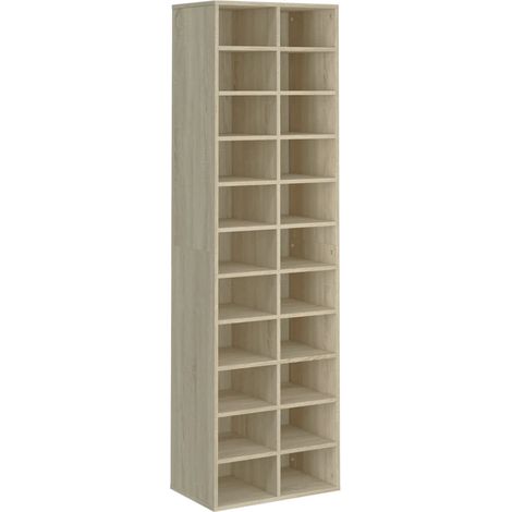 Maison Exclusive - Zapatero de madera contrachapada color roble 5