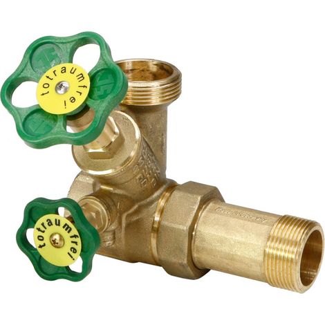 Schlösser Abzweig-T-Ventil KFR, Freistromventil mit nichtsteigender Spindel, DN 25, Eingang 1 1/2", oberer Ausgang 1 1/2"