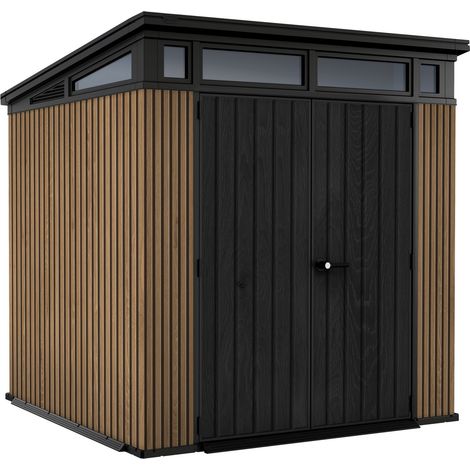 Keter – Abri de jardin résine 7x7 – Structure double paroi 20mm – Résistant aux intempéries et aux UV – Charge neige 150kg/m² – Double porte