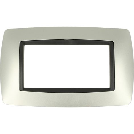 Placca Bombè Silver 504 4M Moduli Compatibile con Bticino Living International (1/3)