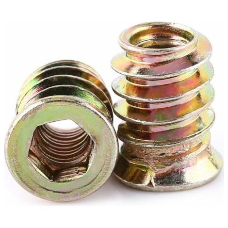 Pack of 30pcs M6 Zinc Alloy Threaded Hex Nut, Zinc Alloy Insert Nuts Assortment (M615mm) (1/4)