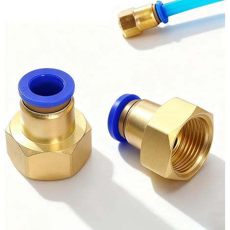 1 Raccord Pneumatique 8mm G1/2, Connecteur Rapide Air Comprimé, Pour Tuyau PE Nylon PU, Industrie Et Atelier (1/5)