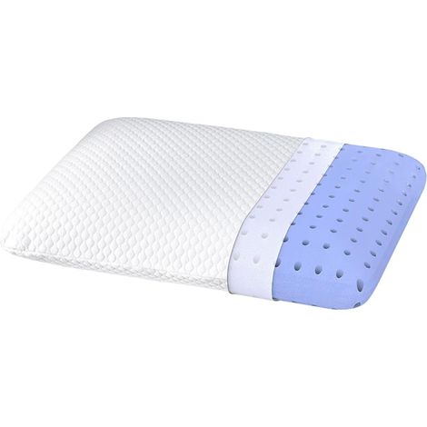 Oreiller gel mémoire forme queen, housse bambou, soulage cou, sommeil rafraîchissant (1/5)