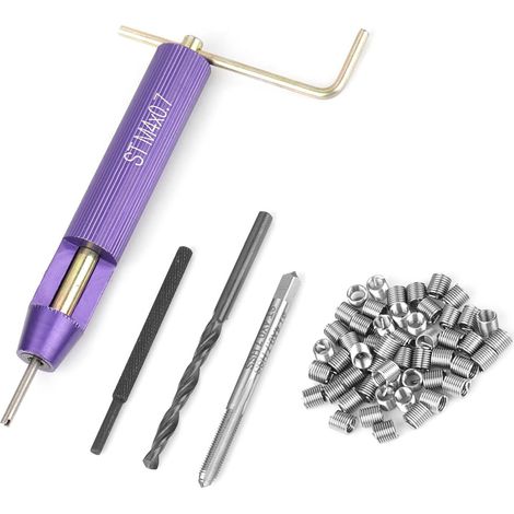 50 pièces filets rapportés hélicoïdaux en acier inoxydable M4 x 2D pour réparation de filetage (1/5)