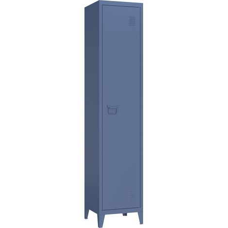 Armario de metal 1 puerta azul gris MAEVA (1/4)