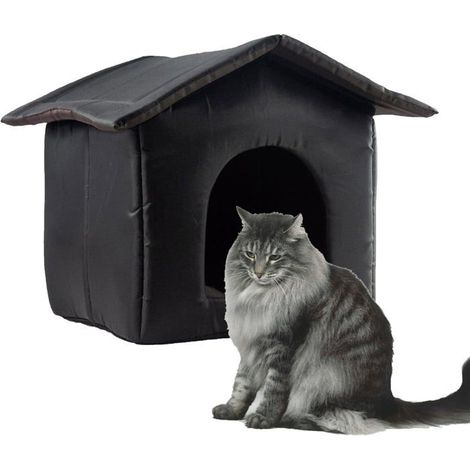 BelleRise - Abri extérieur pour chat,niche imperméable et confortable pour petits chiens, abri extérieur pour chat chaud en hiver,montage