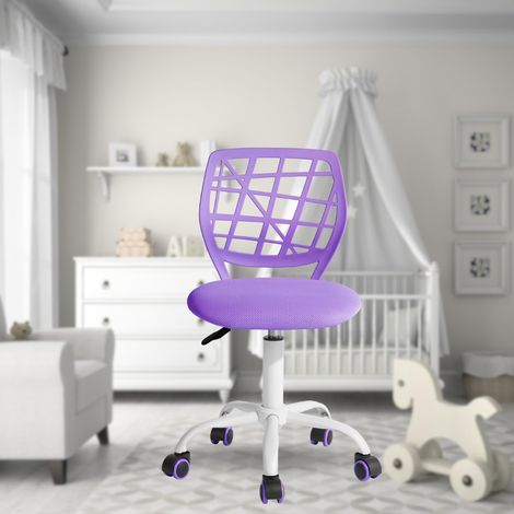 Chaise de Bureau Polyvalente pour Enfants, Chaise de Travail sans Accoudoirs à Hauteur Réglable, Chaise d'Étude Pivotante Colorée pour L'école et Le Bureau à Domicile, Violet Macaron (1/5)