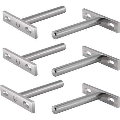 6 Pièces Supports en Métal pour Étagère Flottante,3 Pouces Fixations Cachées Support Plateau Flottant Caché Support pour Support Mural (1/4)