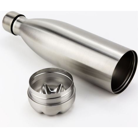 Cachette secrète pour argent, bouteille avec compartiment secret 32 x 7.5 x 7.5 cm Argenté