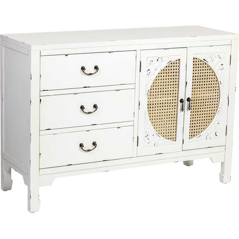 Aparador de madera blanco 106x73x36 cm (1/5)