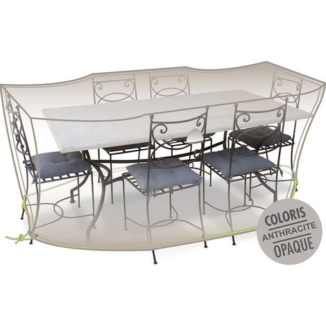 Housse de protection Cover Air pour table rectangulaire + 8 chaises - 240 x 130 x 70 cm - Jardiline (1/3)