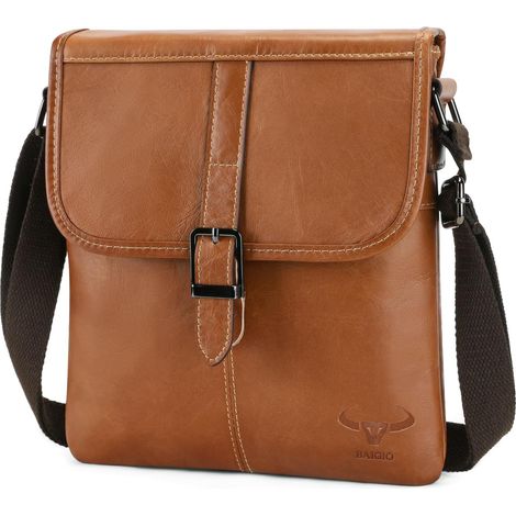 Borsa a tracolla da uomo, pochette vintage, borsa a tracolla in pelle per viaggi, affari, escursionismo e lavoro