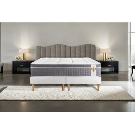 Ensemble matelas sommier Trente 180 x 200 cm - Couleur : Blanc (1/5)