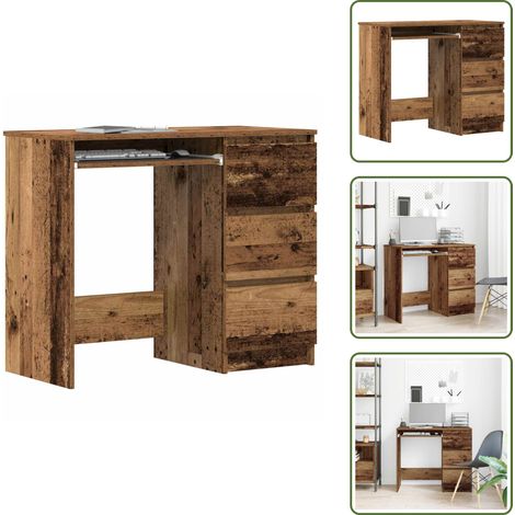 vidaXL Bureau vieux bois 90x45x76 cm bois d'ingénierie (1/5)