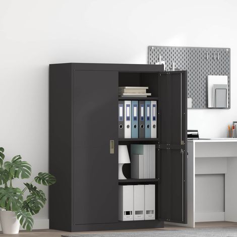 Storage Cabinet Black 90 x 40 x 140 cm Steel vidaXL