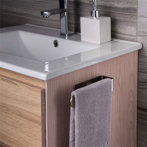 Porte-serviettes en acier inoxydable, étagère de rangement pour salle de bain, support mural pour serviettes (1/5)