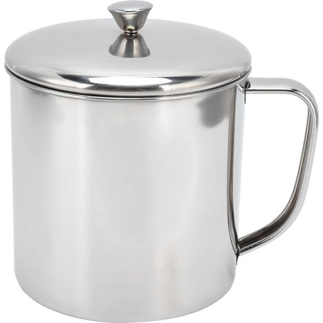 Tragbare Teetasse aus Edelstahl 304 mit Deckel und Griff, ideal für Zuhause, Reisen und den Außenbereich