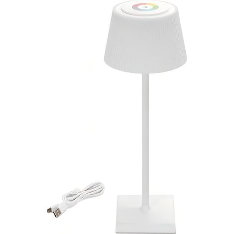 Lampe LED Rechargeable 4W RGB+CCT Variateur Tactile Sans Fil Ambiance Chambre Camping