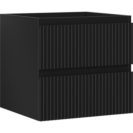Mexen Rivel Badezimmer-Unterschrank 50 cm, 2 Schubladen, geriffelt, schwarz matt - 91A20-05047-2-BFF71 (1/5)