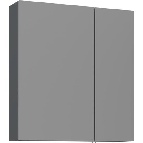 Badezimmerschrank mit Spiegel "Bari 60" – 60 x 16 x 66 cm – Anthrazit matt (1/3)