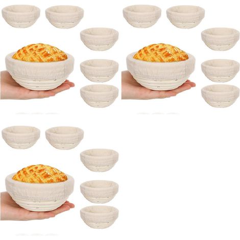 18 pièces 5Inch Banneton levée du pain panier rond pâte levain panier de fermentation avec amovible doublure