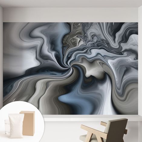 Papier peint intissé classique moderne pour salon et chambre à coucher Décoration rapide avec colle Nuages tourbillonnants 152x104 cm (1/5)