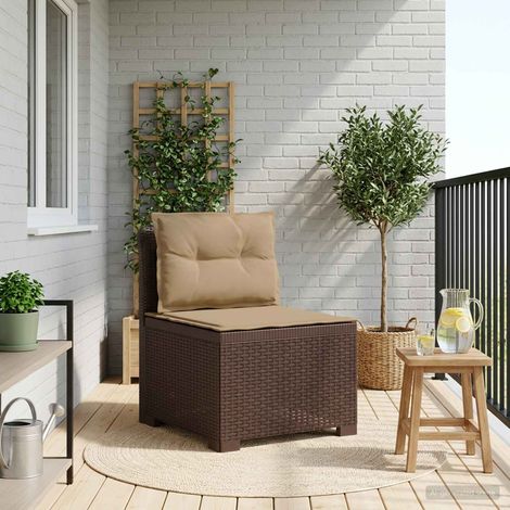 vidaXL Sillón Individual de Jardín con Cojines Apariencia de Ratan PP (1/5)