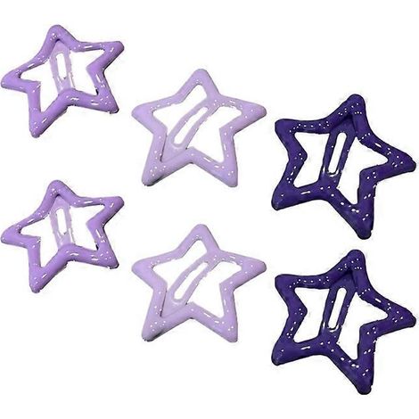 6 Pincettes Étoiles Bébé, Pinces Cheveux Étoile, Accessoires Cheveux Fille, Barrette Enfant, Lot 6 Pièces (1/4)