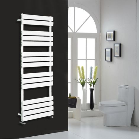 Flat Panel Heated Towel Rail Bathroom Rad Radiator White 1600x450mm