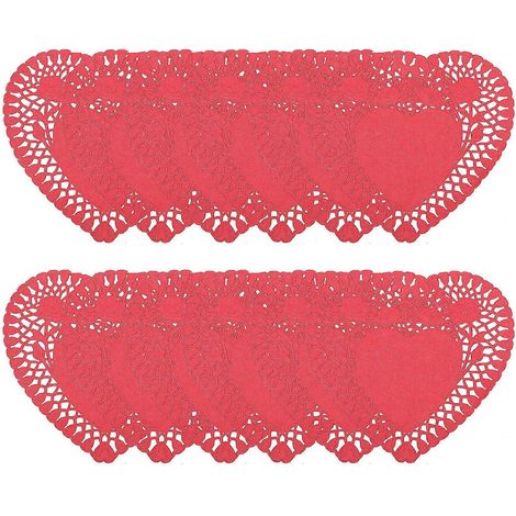 Tapis de gâteau en papier en forme de cœur pour décoration, 100 feuilles, mini napperons en forme de cœur (1/5)