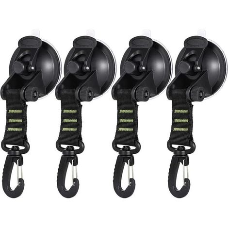 4 Pcs Ventouse,Ventouse d'ancrage à ventouse robuste avec crochet de fixation, ventouse puissante pour bâche de camping, auv (1/4)