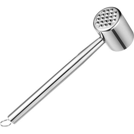 Maillet à viande à double tête - en acier inoxydable - adapté à la cuisson des steaks hachés (1/5)