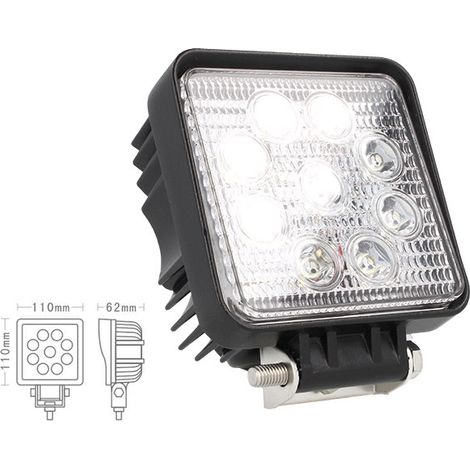 Faro di Profondita Led Quadrato 12V 24V 27W (1/3)