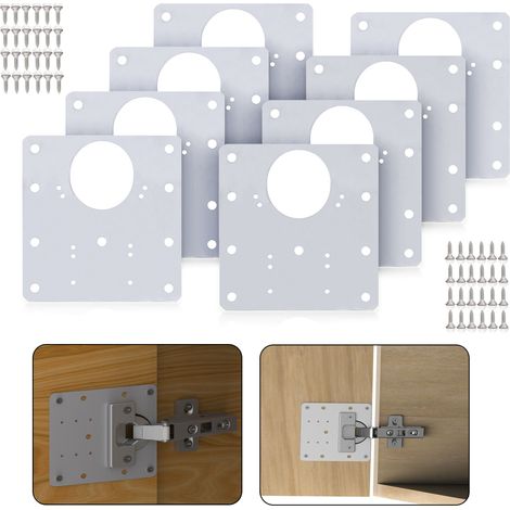 Scharniertopfplatte 90x90mm 2 Stück Edelstahl Reparaturplatte Möbelbefestigung Verbinder
